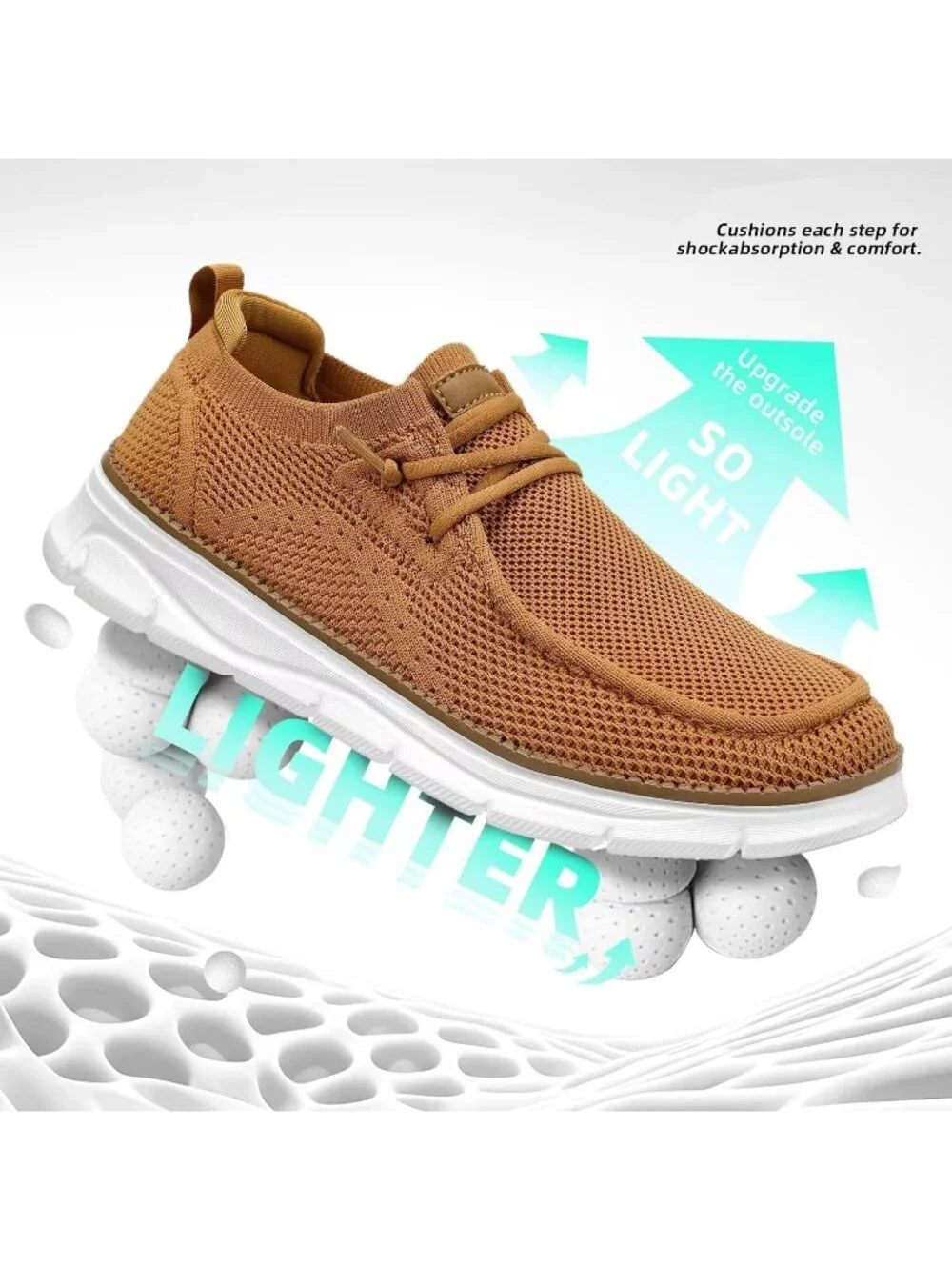 Men's Brown Yellow Slip On Loafers Comfortable Boat Casual Walking Sneaker Shoes